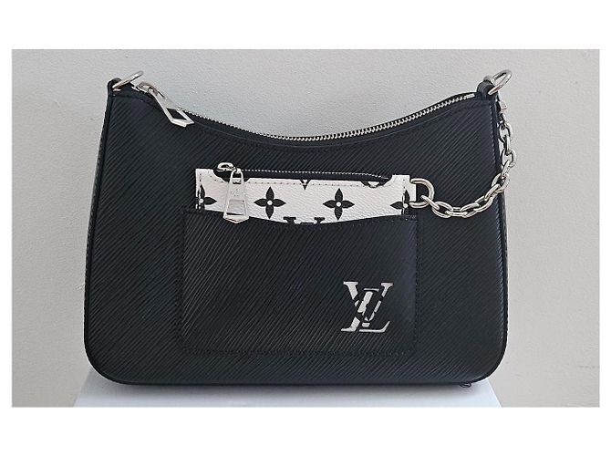 Borsa Louis Vuitton Pochette Métis in pelle nera Nero Bianco Multicolore - vista 4