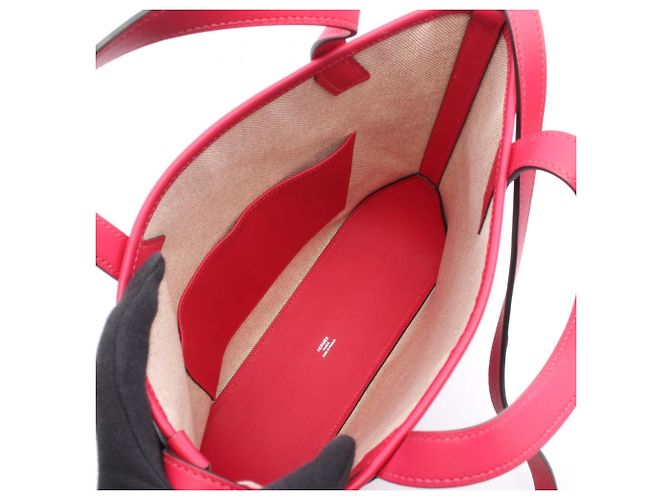 Hermès Borsa Tote Hermes H Ambier PM Rosa Multicolore Beige Crudo - vista 3