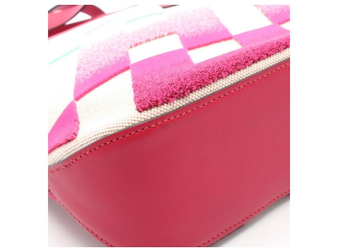 Hermès Borsa Tote Hermes H Ambier PM Rosa Multicolore Beige Crudo - vista 6