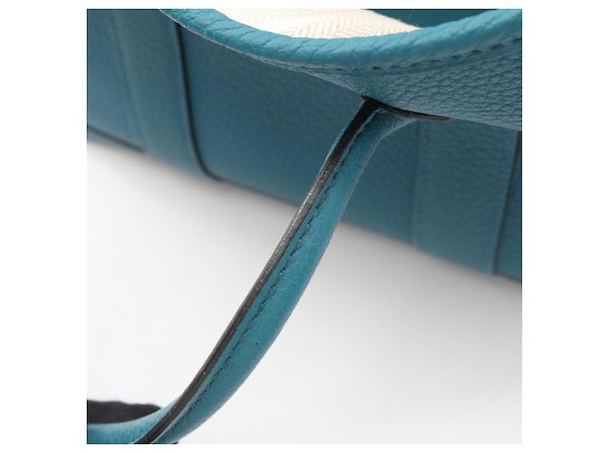 Hermès Borsa Tote Hermes Garden Party TPM Cobalt Blu Verde - vista 10