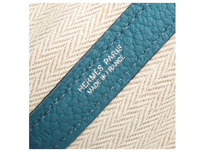 Hermès Borsa Tote Hermes Garden Party TPM Cobalt Blu Verde - vista 4