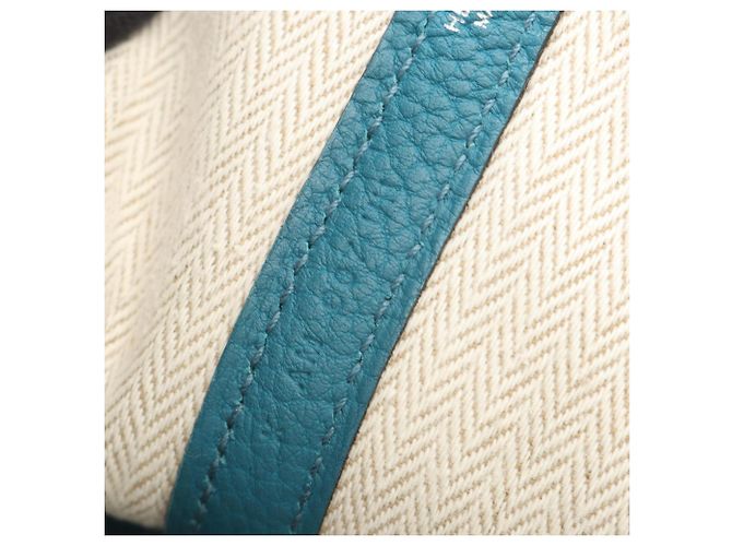 Hermès Borsa Tote Hermes Garden Party TPM Cobalt Blu Verde - vista 5