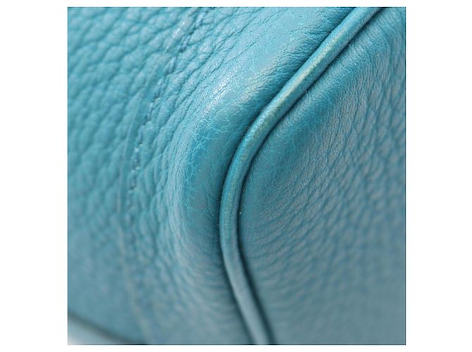 Hermès Borsa Tote Hermes Garden Party TPM Cobalt Blu Verde - vista 7