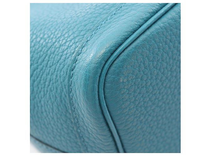 Hermès Borsa Tote Hermes Garden Party TPM Cobalt Blu Verde - vista 8