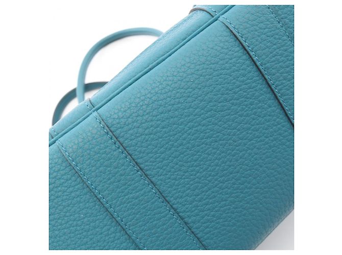 Hermès Borsa Tote Hermes Garden Party TPM Cobalt Blu Verde - vista 9