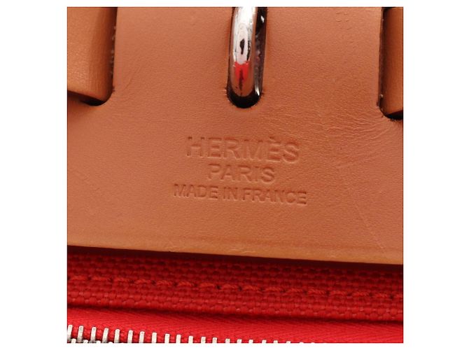 Hermès Borsa Hermes Herbag Zip PM Terre Batue Marrone Arancione - vista 4