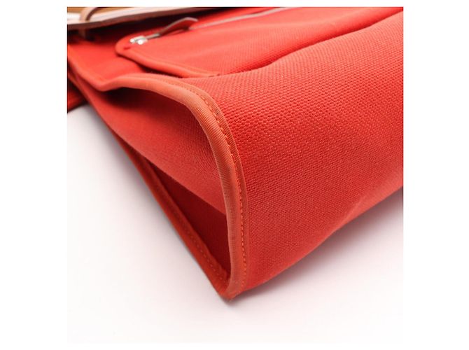 Hermès Borsa Hermes Herbag Zip PM Terre Batue Marrone Arancione - vista 7