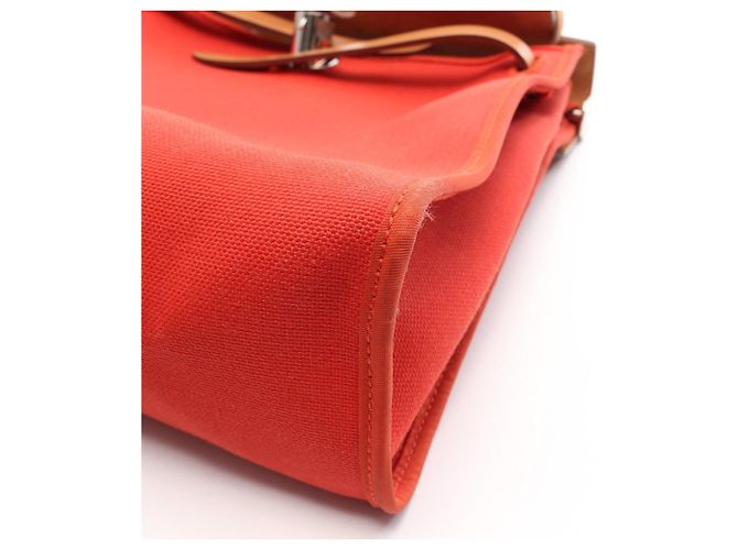 Hermès Borsa Hermes Herbag Zip PM Terre Batue Marrone Arancione - vista 9