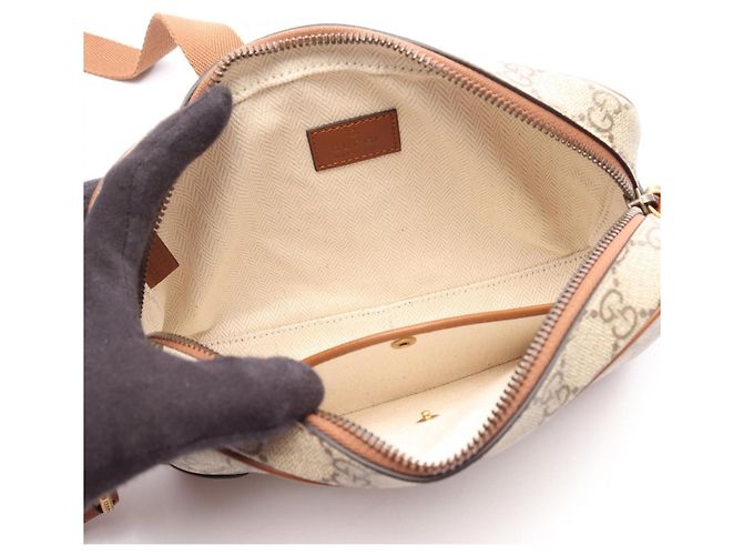 Borsa a tracolla Gucci GG Emblem Marrone Beige - vista 3