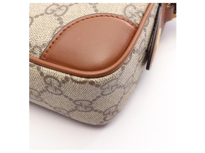 Borsa a tracolla Gucci GG Emblem Marrone Beige - vista 5