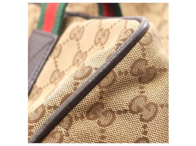 Borsa a mano Boston Gucci GG Canvas Marrone Beige - vista 10