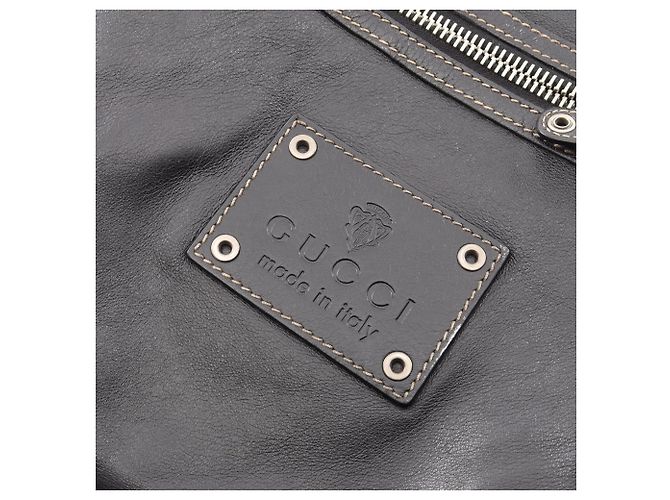 Borsa a tracolla Gucci Crest in pelle nera Nero - vista 11