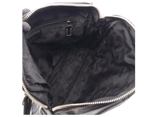 Borsa a tracolla Gucci Crest in pelle nera Nero - vista 3
