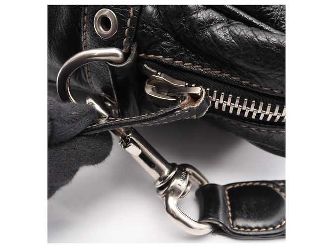 Borsa a tracolla Gucci Crest in pelle nera Nero - vista 7