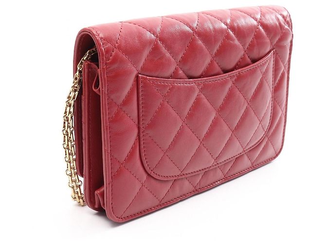 Borsa a tracolla Chanel 2.55 Matelassé Rosso - vista 2