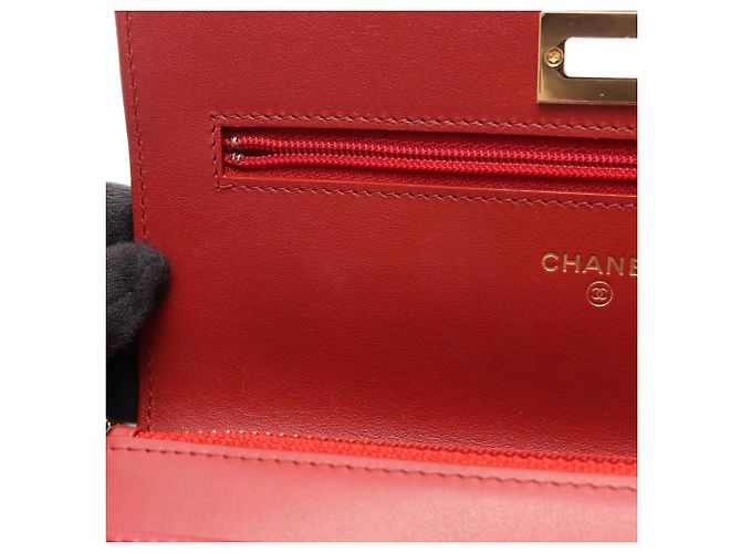 Borsa a tracolla Chanel 2.55 Matelassé Rosso - vista 7