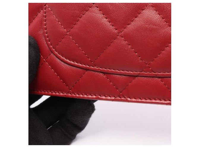 Borsa a tracolla Chanel 2.55 Matelassé Rosso - vista 8