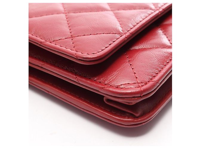 Borsa a tracolla Chanel 2.55 Matelassé Rosso - vista 9