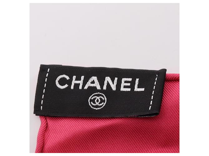 Set foulard e sciarpa in seta rosa Chanel - vista 5