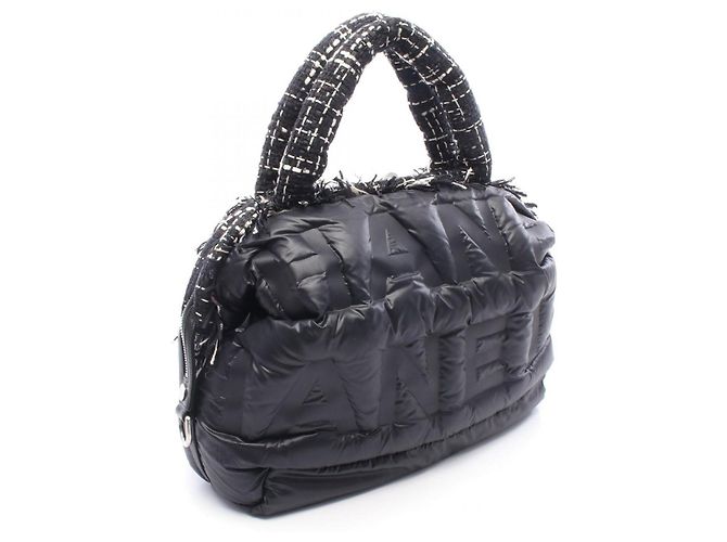 Borsa Tote 2-Way Chanel Doudoune Coconeige Nero Bianco - vista 2