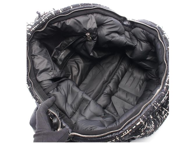 Borsa Tote 2-Way Chanel Doudoune Coconeige Nero Bianco - vista 3