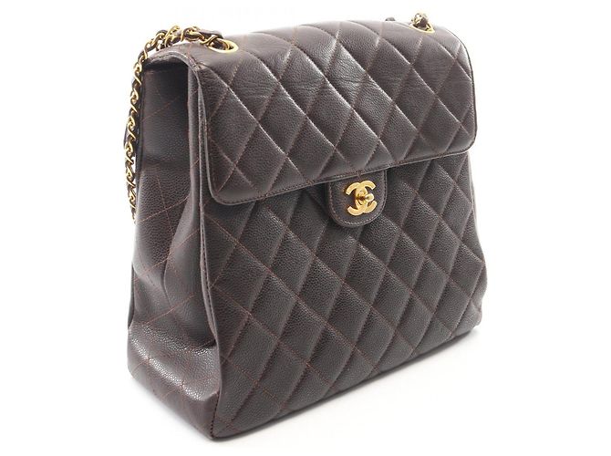 Borsa a tracolla Chanel Matelassé Double-Faced Marrone - vista 2