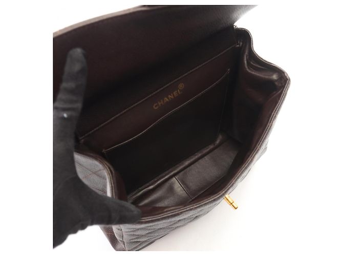 Borsa a tracolla Chanel Matelassé Double-Faced Marrone - vista 3