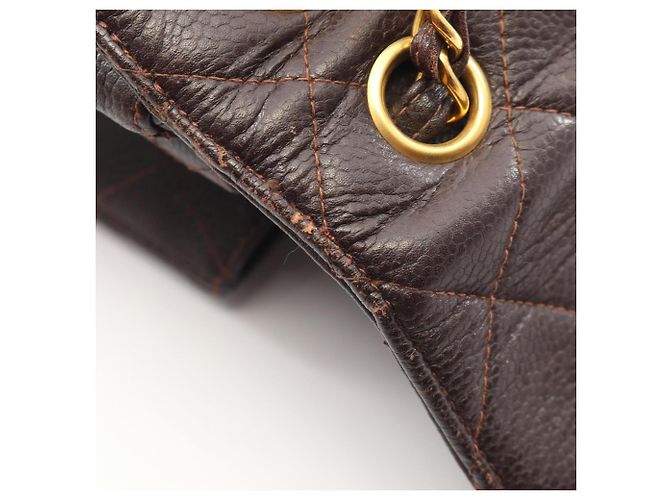 Borsa a tracolla Chanel Matelassé Double-Faced Marrone - vista 8