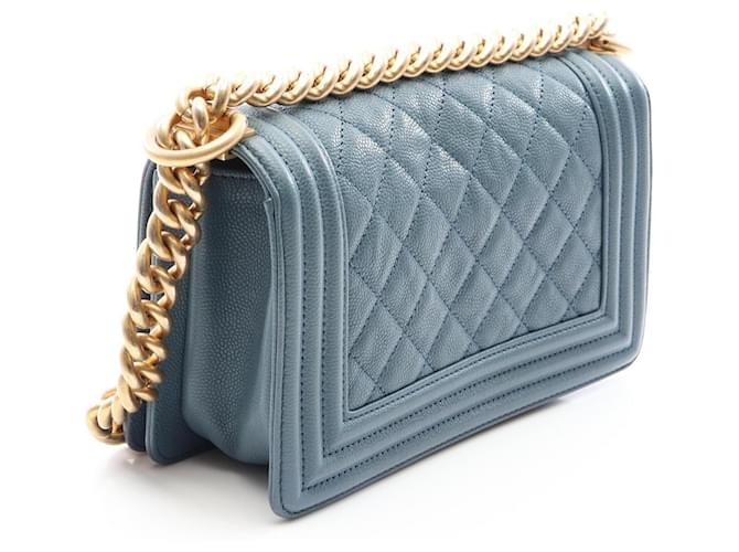 Borsa Chanel Boy Small in blu - vista 2