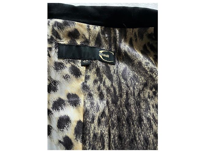 Just Cavalli Blazer nero con fodera leopardata - vista 12