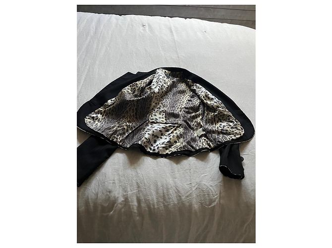 Just Cavalli Blazer nero con fodera leopardata - vista 13