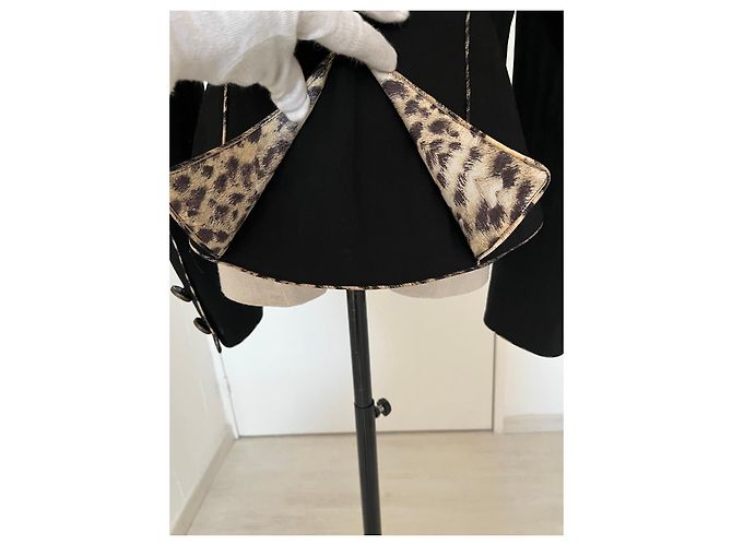 Just Cavalli Blazer nero con fodera leopardata - vista 5