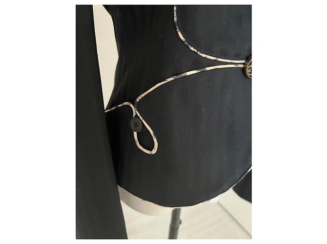 Just Cavalli Blazer nero con fodera leopardata - vista 9