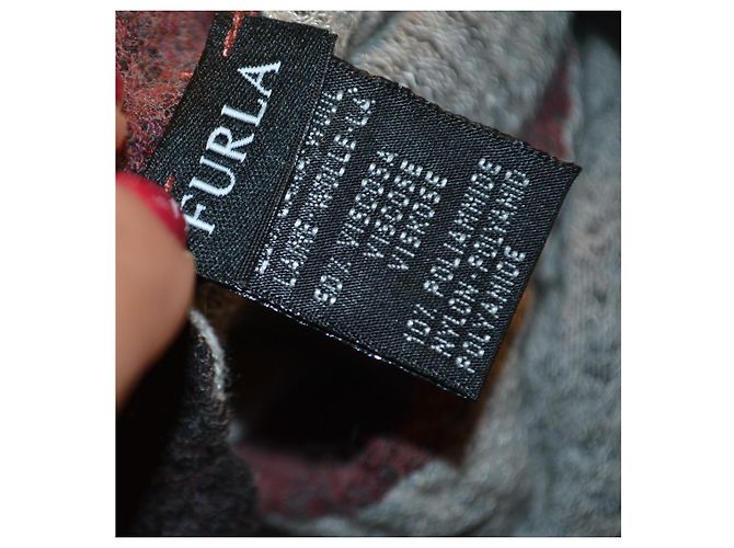 Sciarpa Furla in lana e viscosa Grigio Bordò - vista 4
