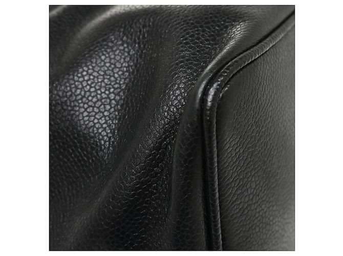 Chanel Vintage CC Drawstring Chain Leather Small Nero - vista 6