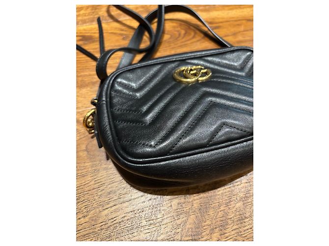 Borsa Gucci Marmont Camera Small in pelle matelassé nera Nero - vista 10
