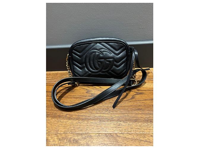Borsa Gucci Marmont Camera Small in pelle matelassé nera Nero - vista 11