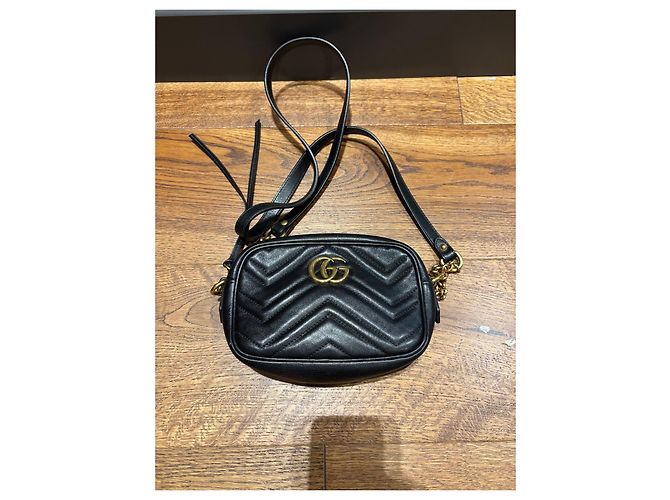 Borsa Gucci Marmont Camera Small in pelle matelassé nera Nero - vista 12
