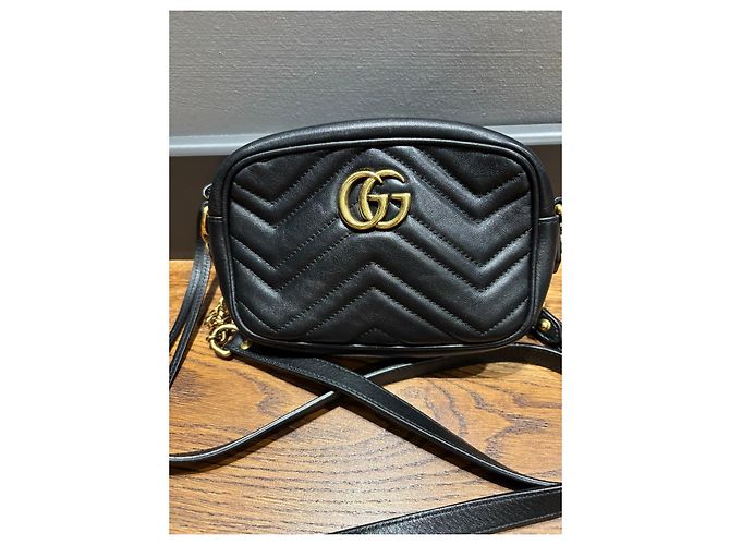 Borsa Gucci Marmont Camera Small in pelle matelassé nera Nero - vista 14