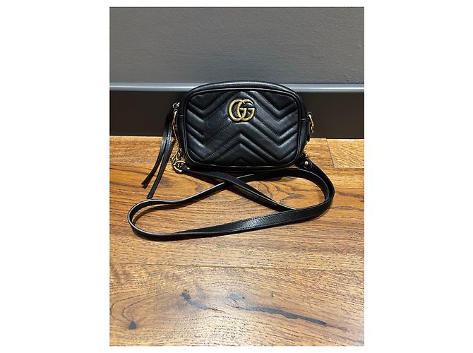Borsa Gucci Marmont Camera Small in pelle matelassé nera Nero - vista 2