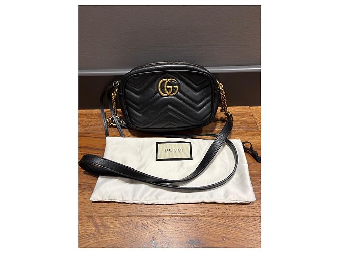 Borsa Gucci Marmont Camera Small in pelle matelassé nera Nero - vista 8