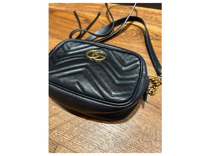 Borsa Gucci Marmont Camera Small in pelle matelassé nera Nero - vista 9