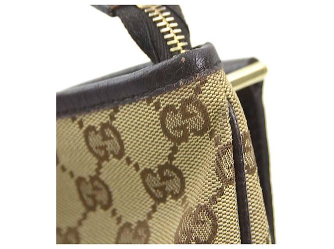 Borsa a tracolla Gucci in tela GG e pelle marrone Beige - vista 14