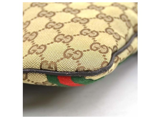 Borsa a tracolla Gucci in tela GG e pelle marrone Beige - vista 7
