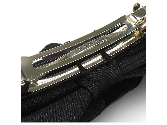 Fermi capelli Chanel in tela nera Nero - vista 10
