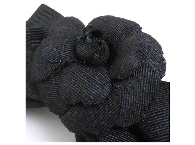 Fermi capelli Chanel in tela nera Nero - vista 5