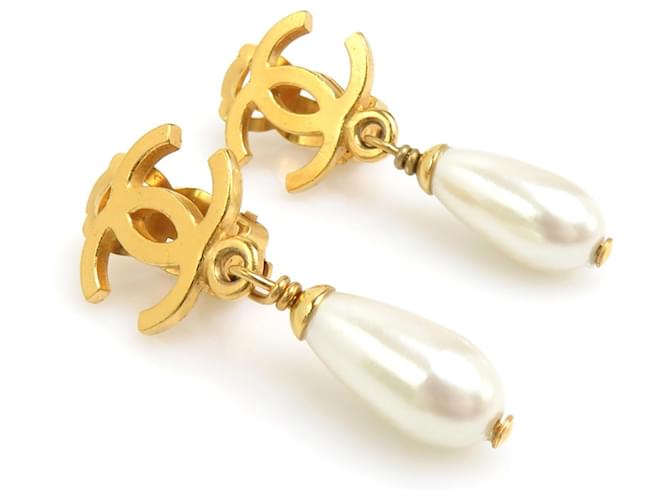 Orecchini a clip Chanel Oro e Bianco D'oro - vista 4