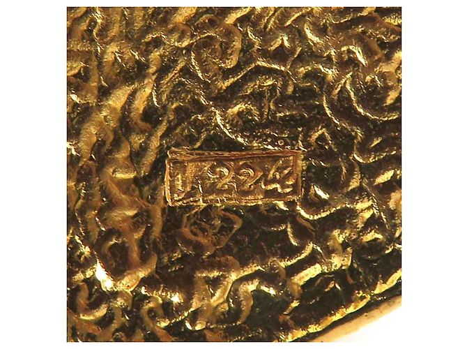 Broche Chanel Dourada e Azul Marinho Dourado - vista 14