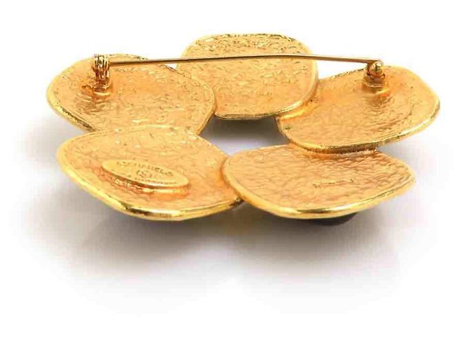 Broche Chanel Dourada e Azul Marinho Dourado - vista 5