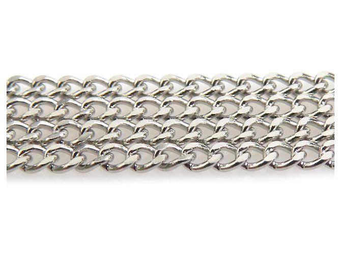 Chanel Coco Mark Clover Necklace Silvery Pink Beige - view 5